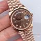 Swiss Replica Rolex DayDate EW Factory 3255 36mm Watch Rose Gold Brown Diamond Face (2)_th.jpg